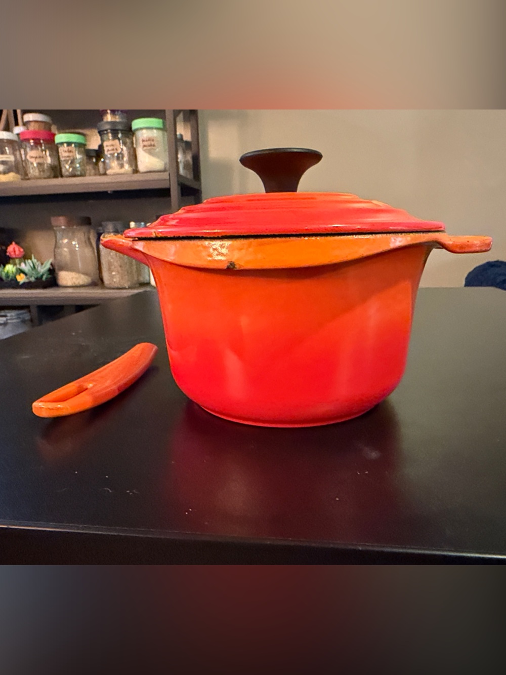 Le Creuset Flame Enameled Cast Iron saucepan with Lid